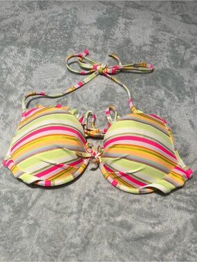 Victoria Secret, colorful stripe bikini. Size 34B